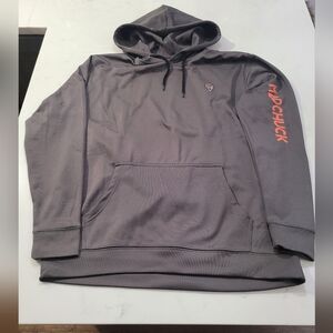 Gray Hoodie with Orange Details